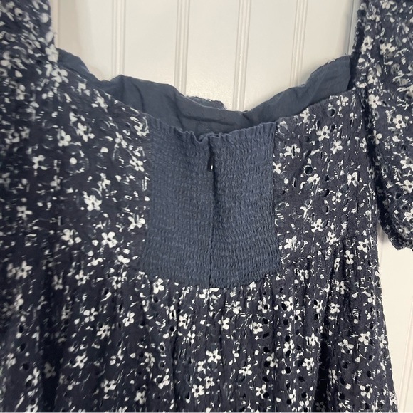 Anthropologie Maeve Dress Size 6 Lillianne Navy Floral Eyelet Boho Summer - Picture 9 of 12